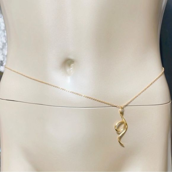 Anthropologie Jewelry - Snake belly chain in gold R 320
